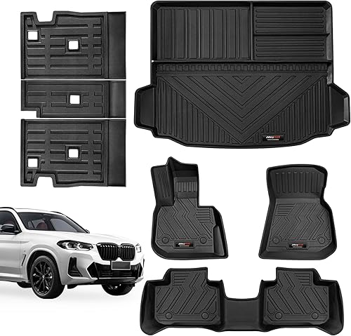 Alfombrillas de suelo y forro de carga para maletero compatibles con BMW X3 2018-2024, alfombrilla para respaldo de asiento trasero, para todo tipo