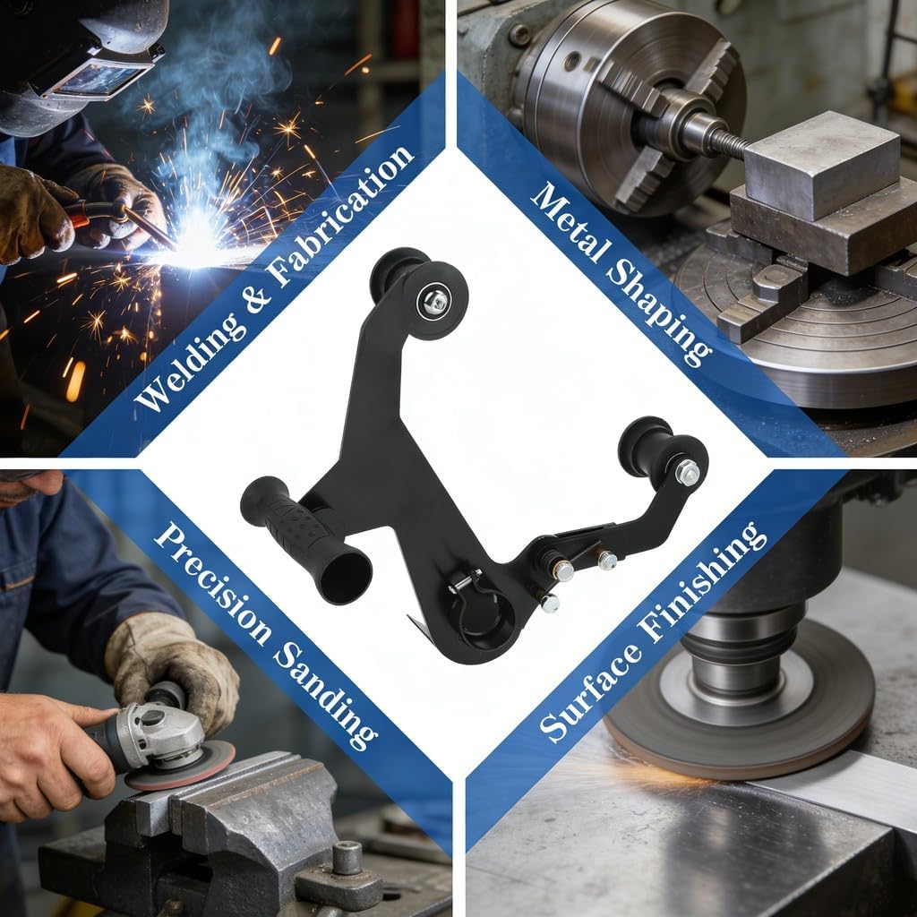 Belt Sander Stainless Steel Round Tube Polishing Brushing Machine Angle Grinder Accessories - Multi Angle Grinding, Durable ABS Aluminum Alloy, Ideal for Metal Parts Surface