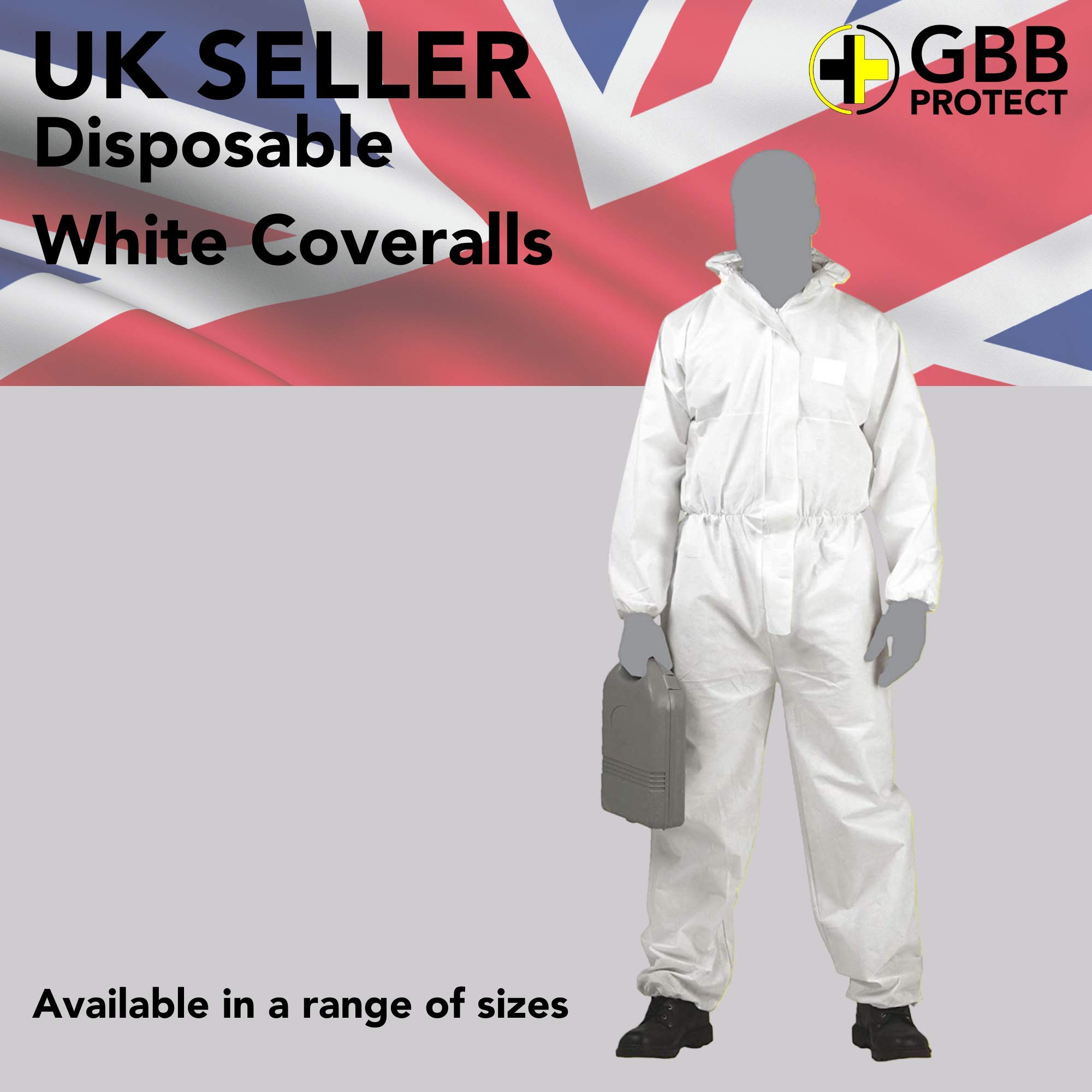 GearbyBear Jednorazowy kombinezon typu 5/6 - biały, biały, 32W UK