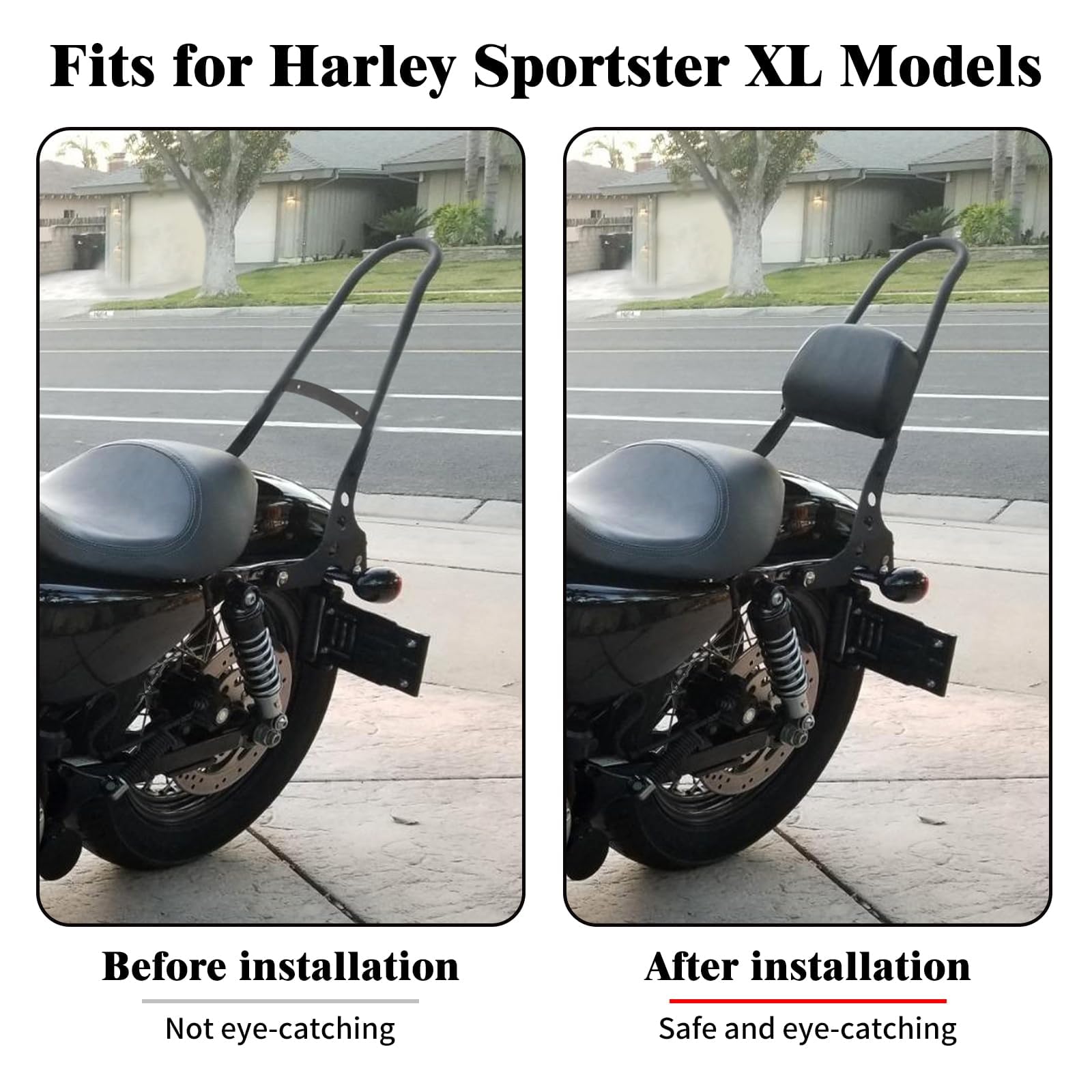 Moto Passeggero Nero Sissy Bar Schienale Cuscino Pad Fit per Harley Sportster Xl883 1200 48 04-16 15 14