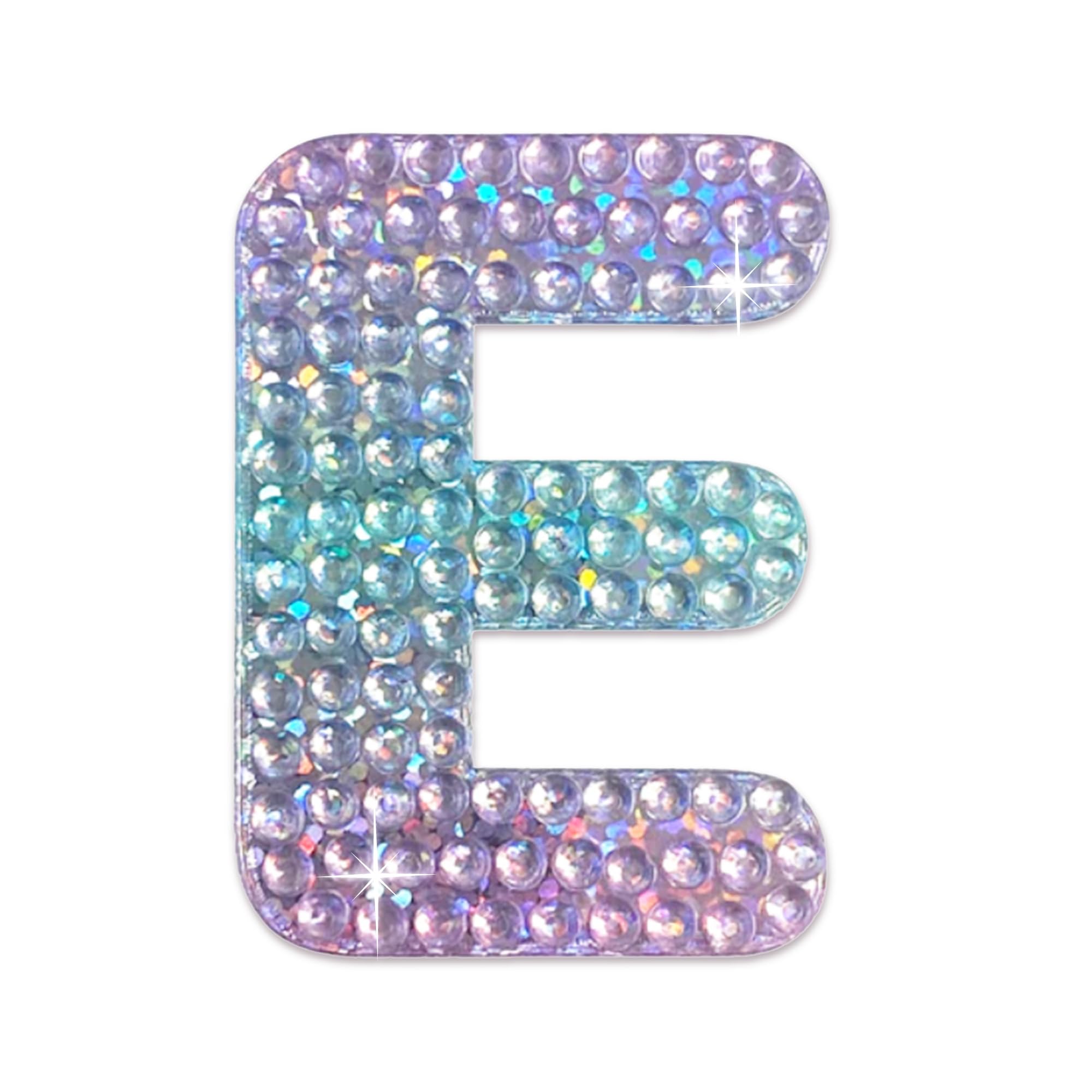 StickerBeans® Sparkly Rhinestone Alphabet Letter Sticker E - Unique Design 2” x 2” Cut-to-Shape Adhesive - Personalization, Collecting, Gifting,