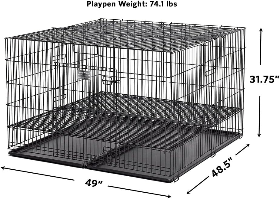 MidWest Homes for Pets Puppy Playpen Crate - 248-05 Grid & Pan Included