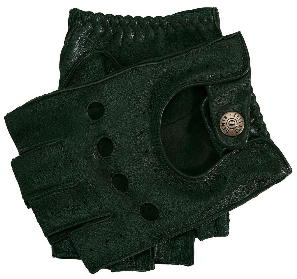 Dents Men's Green Snetterton Fingerless Driving Gloves - Racing - Medium