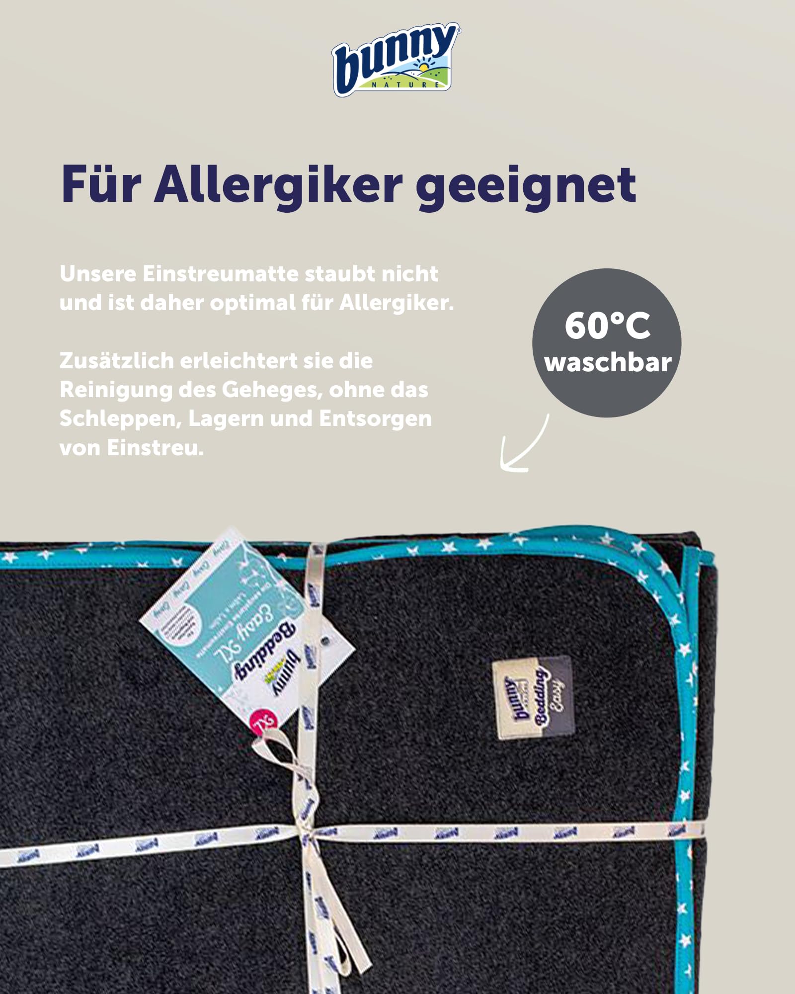 Bunny Nature Bedding Easy Türkis XL - Waschbare PIPI-Pads für Meerschweinchen, Kaninchen - Kleintier Decke - Weicher Fleece & Saugstarker Molton - Antiallergisch