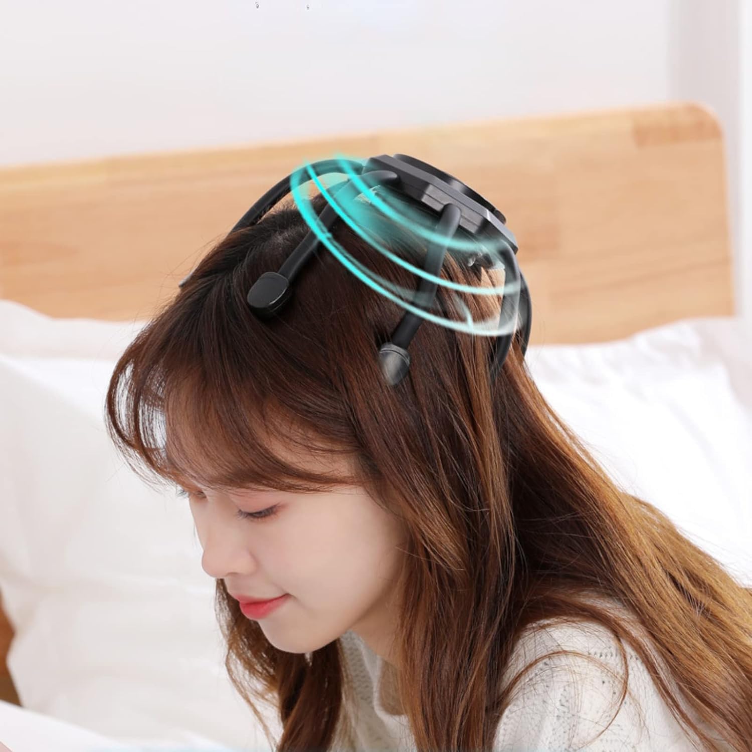 Scalp Massager Head Massager, 8 Vibrating Contacts, 3 Modes, Multiple Massage Modes to Release Pressure, One Size Fits Most, Ideal Gift