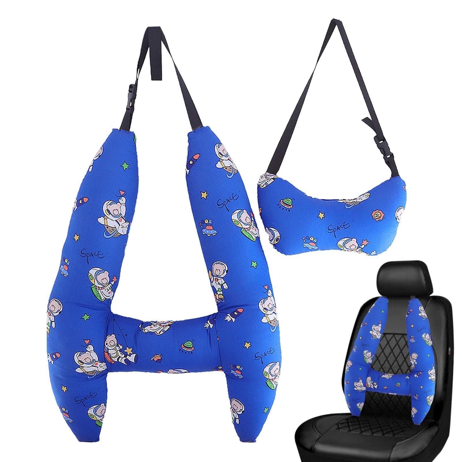 Cuscino da viaggio for auto, cuscino for sedile posteriore in stile H con personaggio dei cartoni animati, comodo poggiatesta for adulti e bambini in movimento(A)