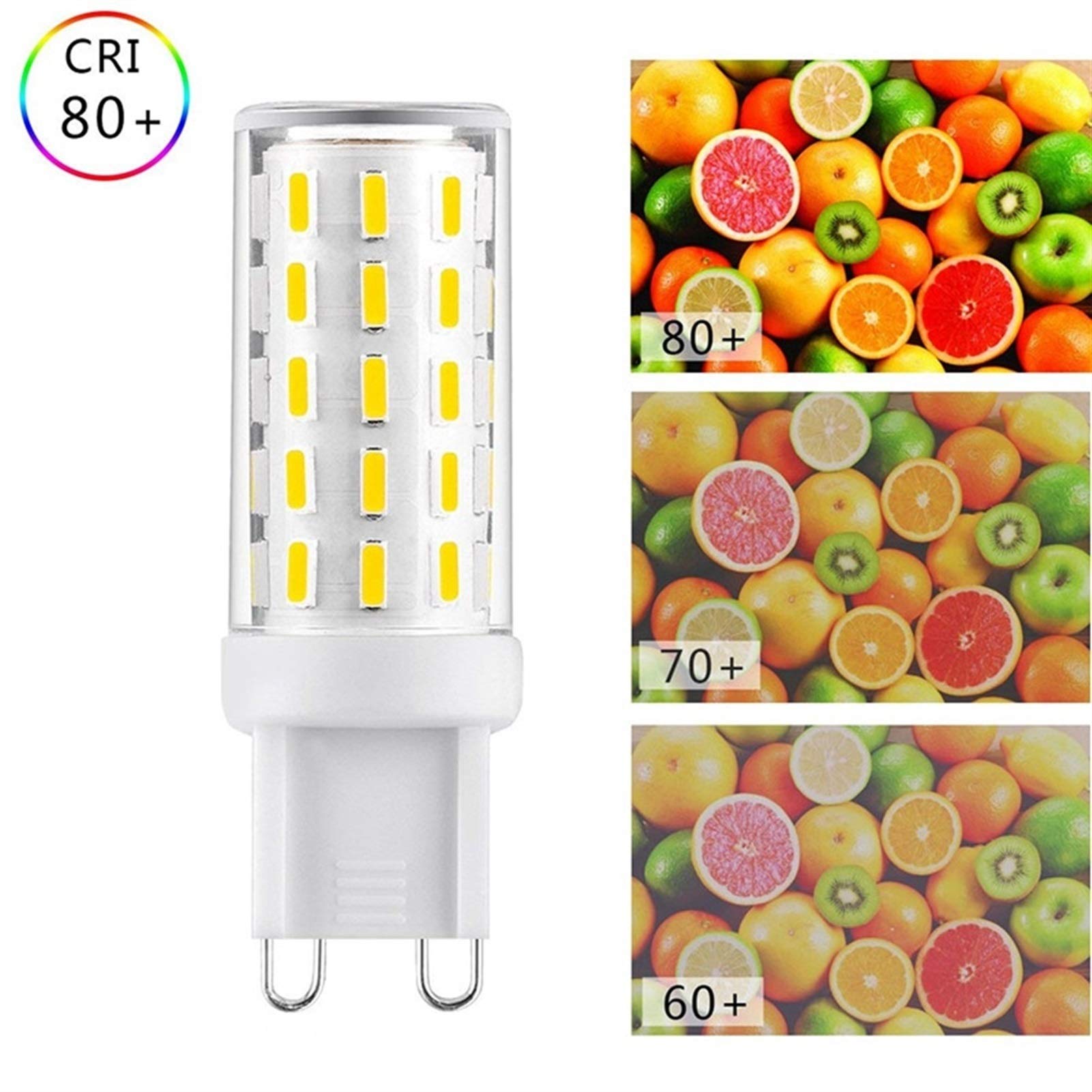 G9 Lampa LED bez migotania AC220V 110 V 4014SMD 5W żarówka LED 500LM Super jasny żyrandol LED Wymień 50 W Lampa halogenowa AC100-240V 10-Pack (Emitujący Kolor : Cold White)