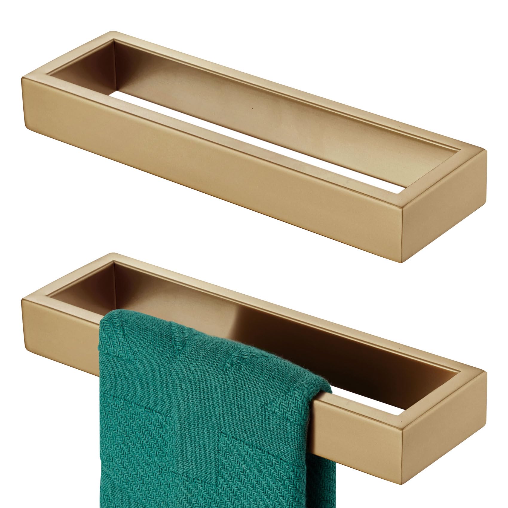 KOKOSIRI Towel Ring Wall Mount Hand Towel Racks 9-Inch Kitchen Holder Bathroom Hardware Champagne Bronze Stainless Steel, 2 Pack B4008CPG-L9-P2
