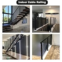 Vista 7 de Cuerda de alambre recubierta de vinilo negro de 100 pies, kit de luces para colgar, kit de barandilla de cable negro, balaustradas de bricolaje, 1/8