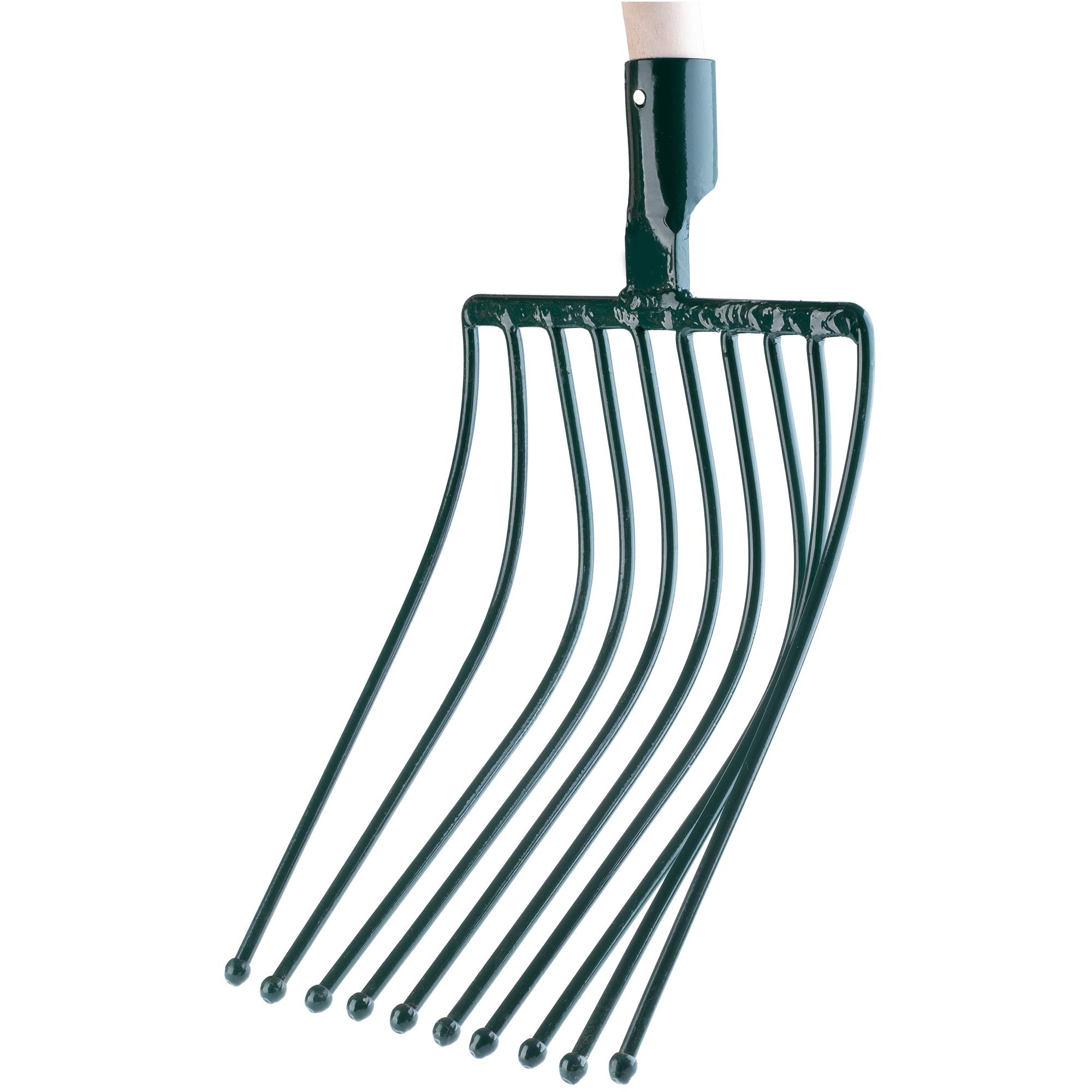 KADAX Kartoffelgabel, Forke, Heugabel, Spatengabel, Grabegabel, Mistgabel aus Stahl, Gabel für Kartoffeln, Garten, Drahtgabel mit 10 Zinken, Holzstiel, Gartengabel (T-Griff)