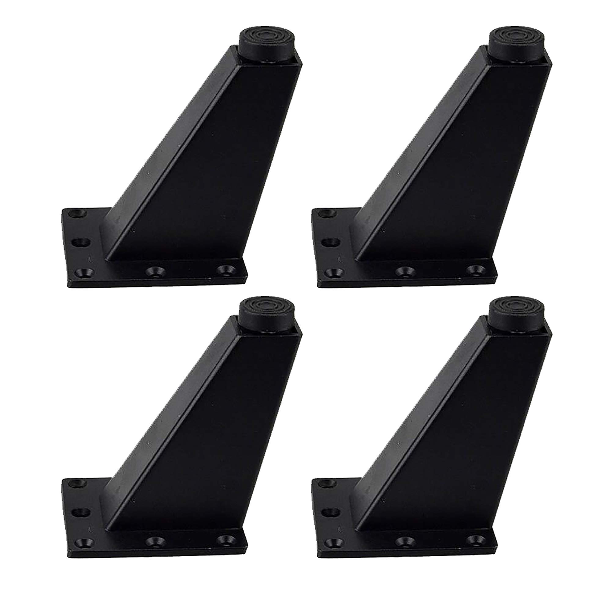 Pofet Black 4Pcs Furniture Cabinet Feet Adjustable Aluminum Alloy Triangle For Cabinet Cupboard Wardrobe Chair Sofa Replacement Feet
