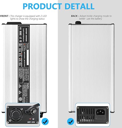 Miniatura 5 de labwork Cargador de batería para carrito de golf 36V 5A y SB50 Reemplazo de enchufe para EZGO TXT Star DS Club Car Marathon