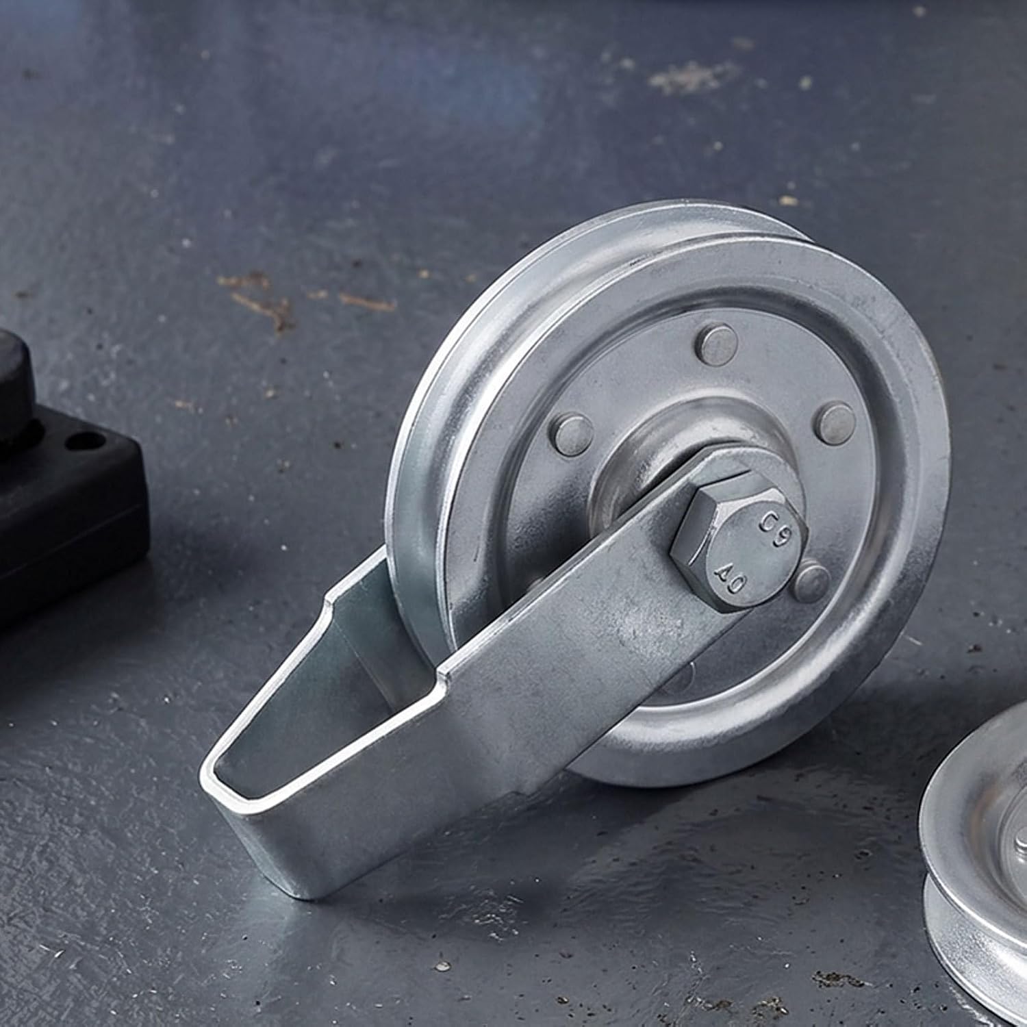 Garage Door Pulley Assembly Kit with 3 Inch Galvanized Steel Sheave Wheels 2 Stationary Pulleys and 4 Bolts and Nuts for Garage Door Repair