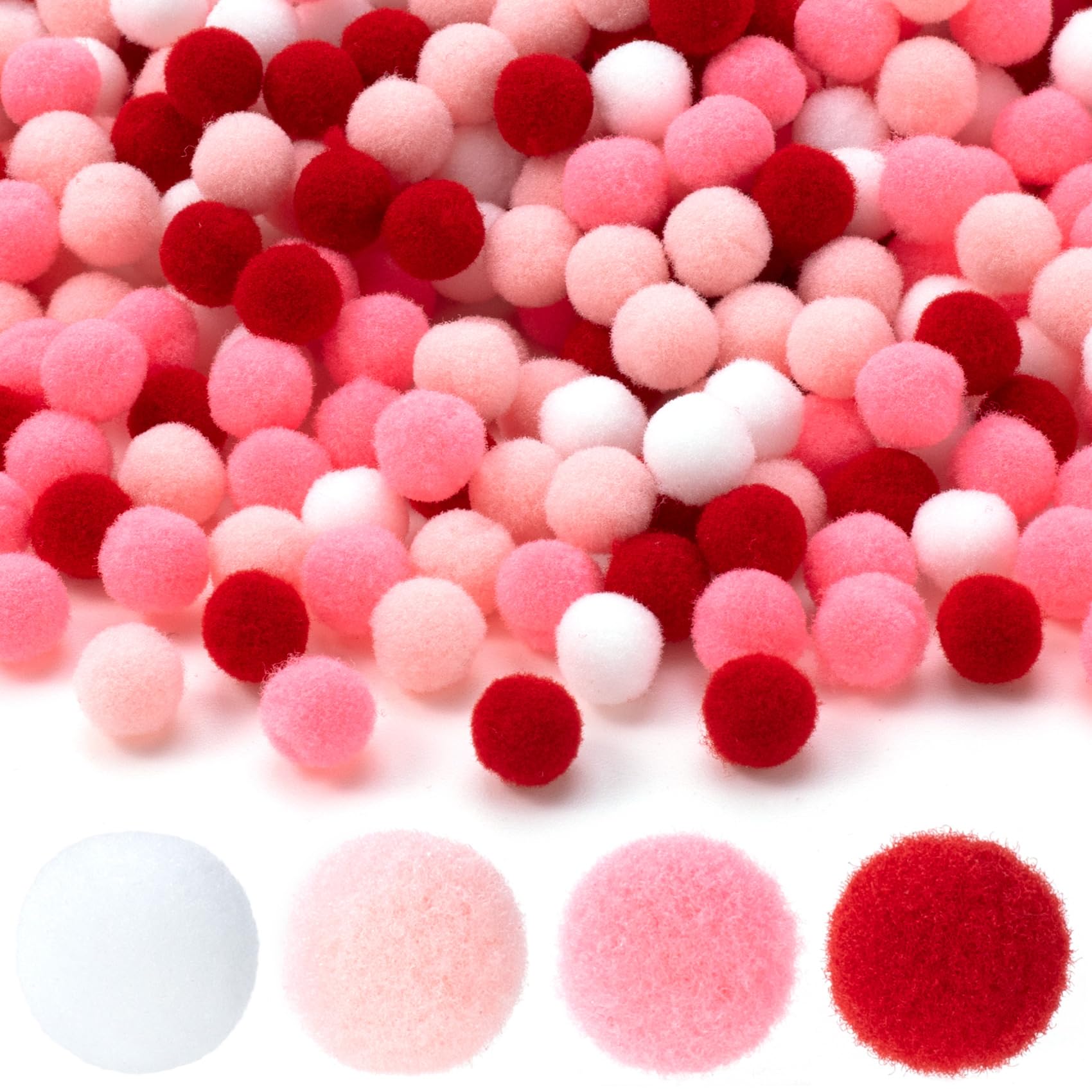 Alpinleux 400 Pcs Pom Pom Balls, Assorted Sparkle Pom Poms, Fluffy Craft Pompoms, Multicolor Soft Pompoms for Art Crafts, DIY Decorations (0.39 inch)