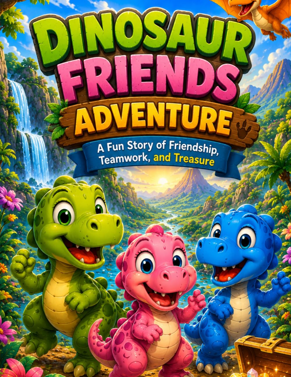 DINOSAUR FRIENDS ADVENTURE: A Fun Story of Friendship, Teamwork, and Treasure