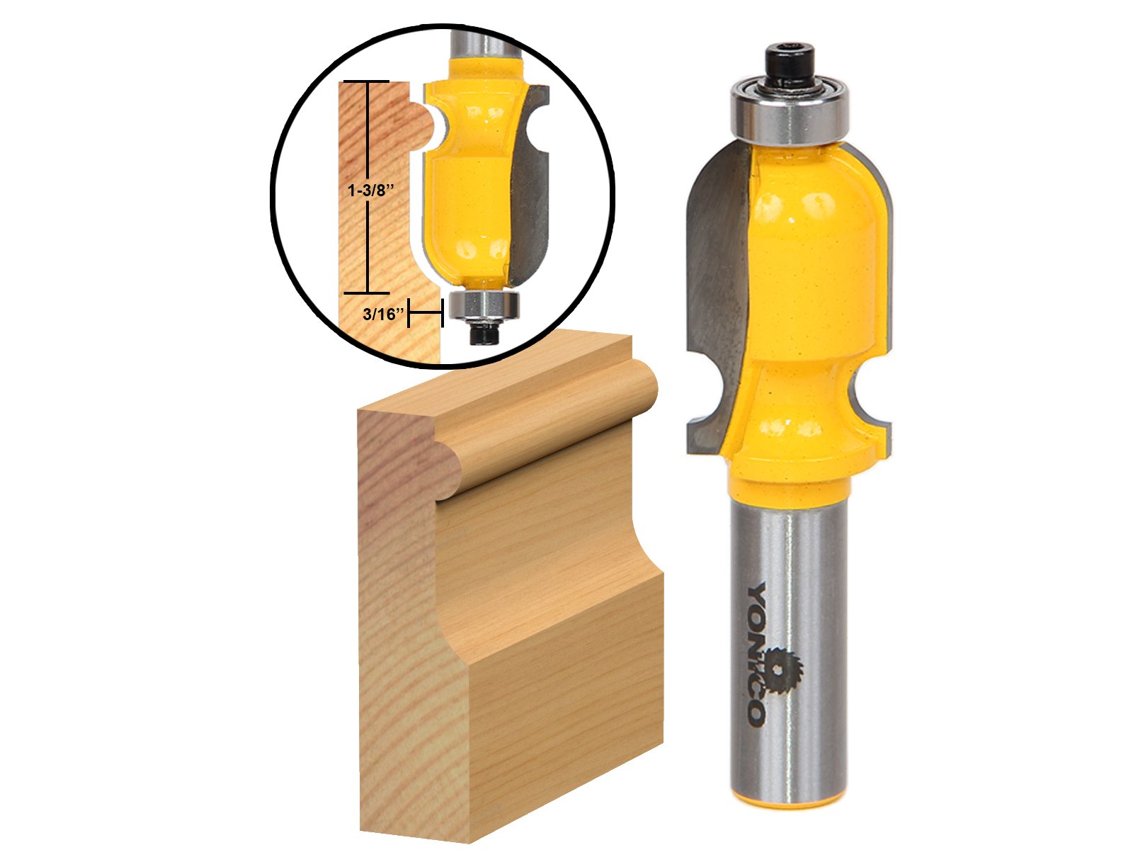 ブリコ　B(ee)-Zone YONICO Round Nose Core Box Router Bit Set 4 Bit 1/2-Inch