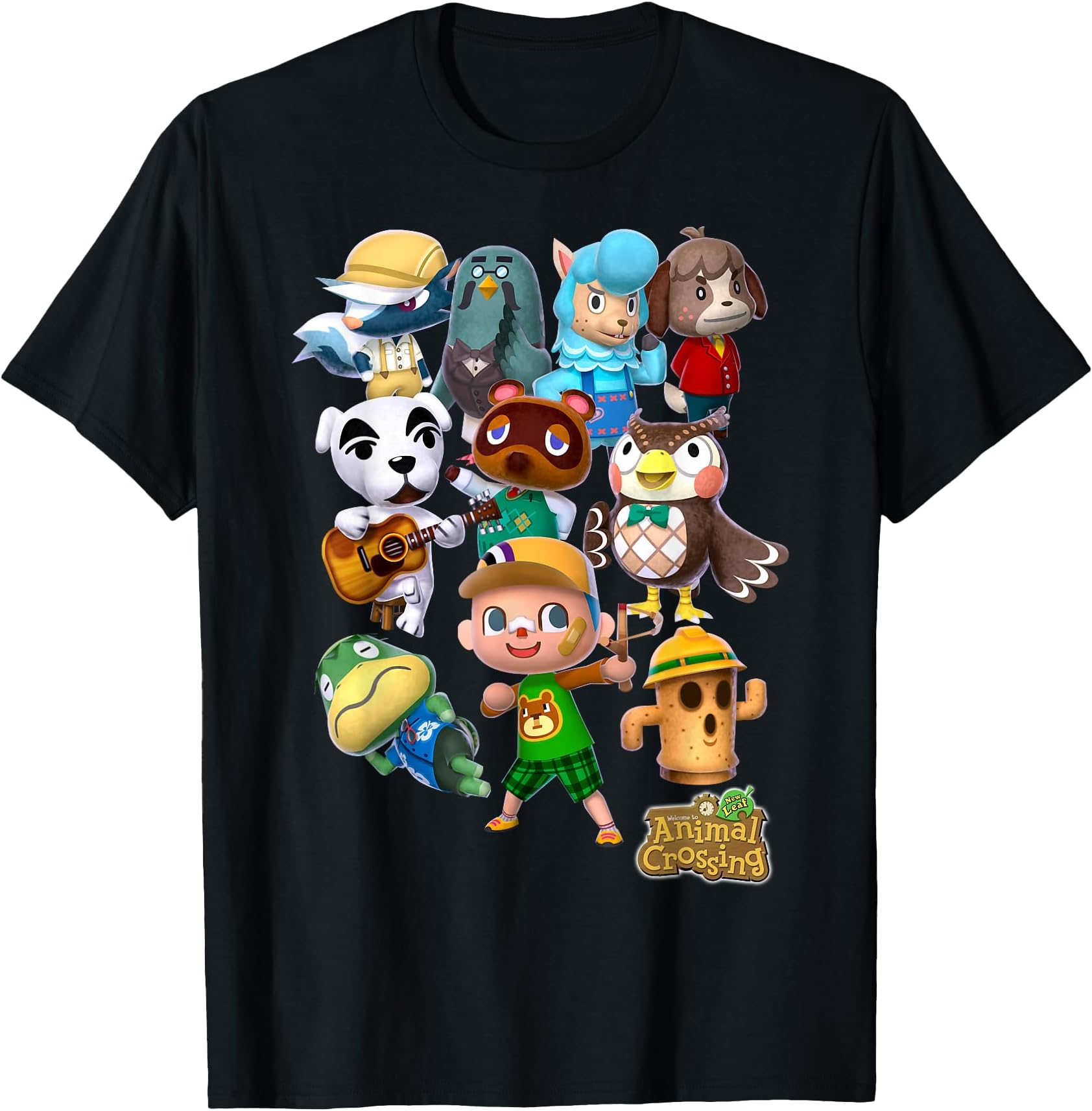 New Leaf Villager Group Shot Graphic T-Shirt T-Shirt Small