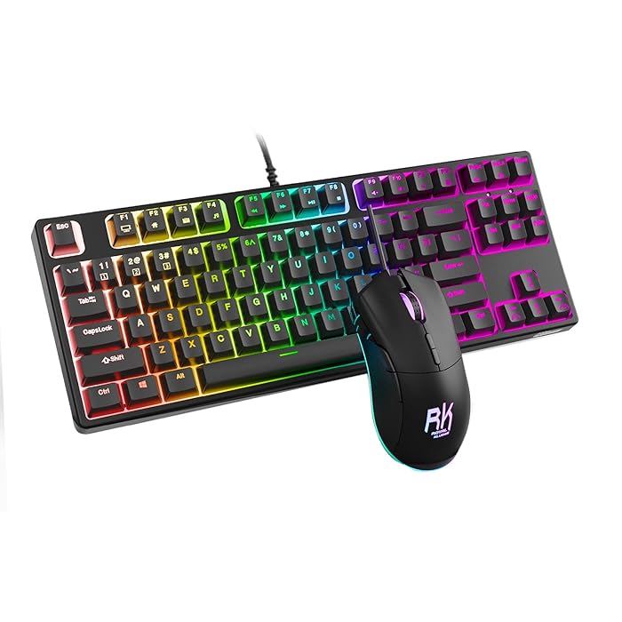 Buy RK ROYAL KLUDGE Gaming Keyboard and Mouse Combo, Wired TKL Mechanical Keyboard and RGB 7200