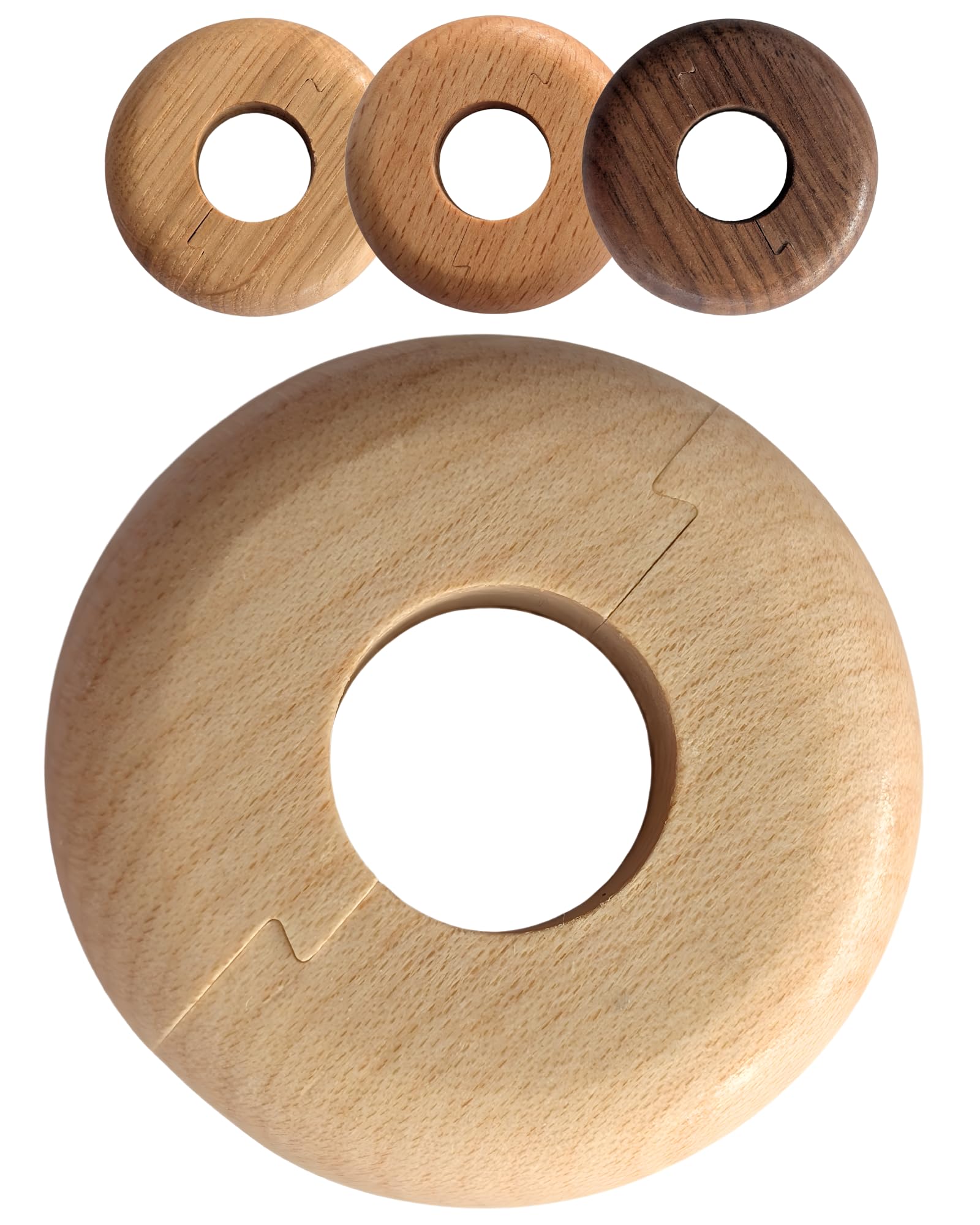Gedotec Maple Heating Pipe Rosette Made Of Real Wood - Pack Of 2 Radiator Round Rosette Diameter 19 Mm, Painted - Cover For Heating Pipes Round - Radiator Rosette Made Of Solid Wood With Plug-In