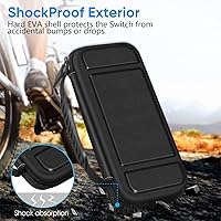 Vista 5 de Fintie Funda de transporte para Nintendo Switch OLED modelo 2021Switch 2017, a prueba de golpes funda protectora rígida bolsa de viaje con 10