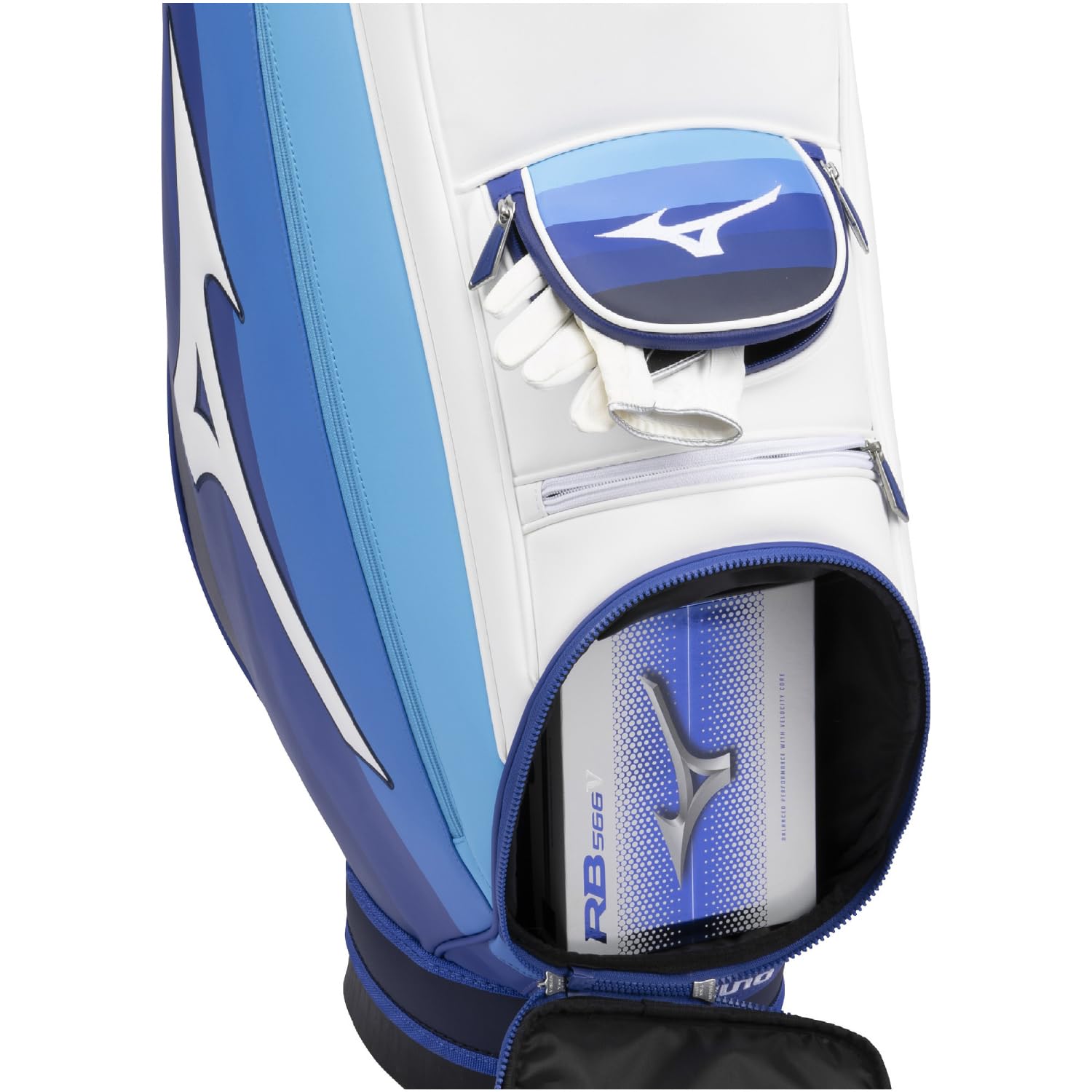 Mizuno キャディバッグ ホワイト/ブルー MIZUNO（ミズノ） JPX LIMITED キャディバッグ 5LJC2241 9.5型