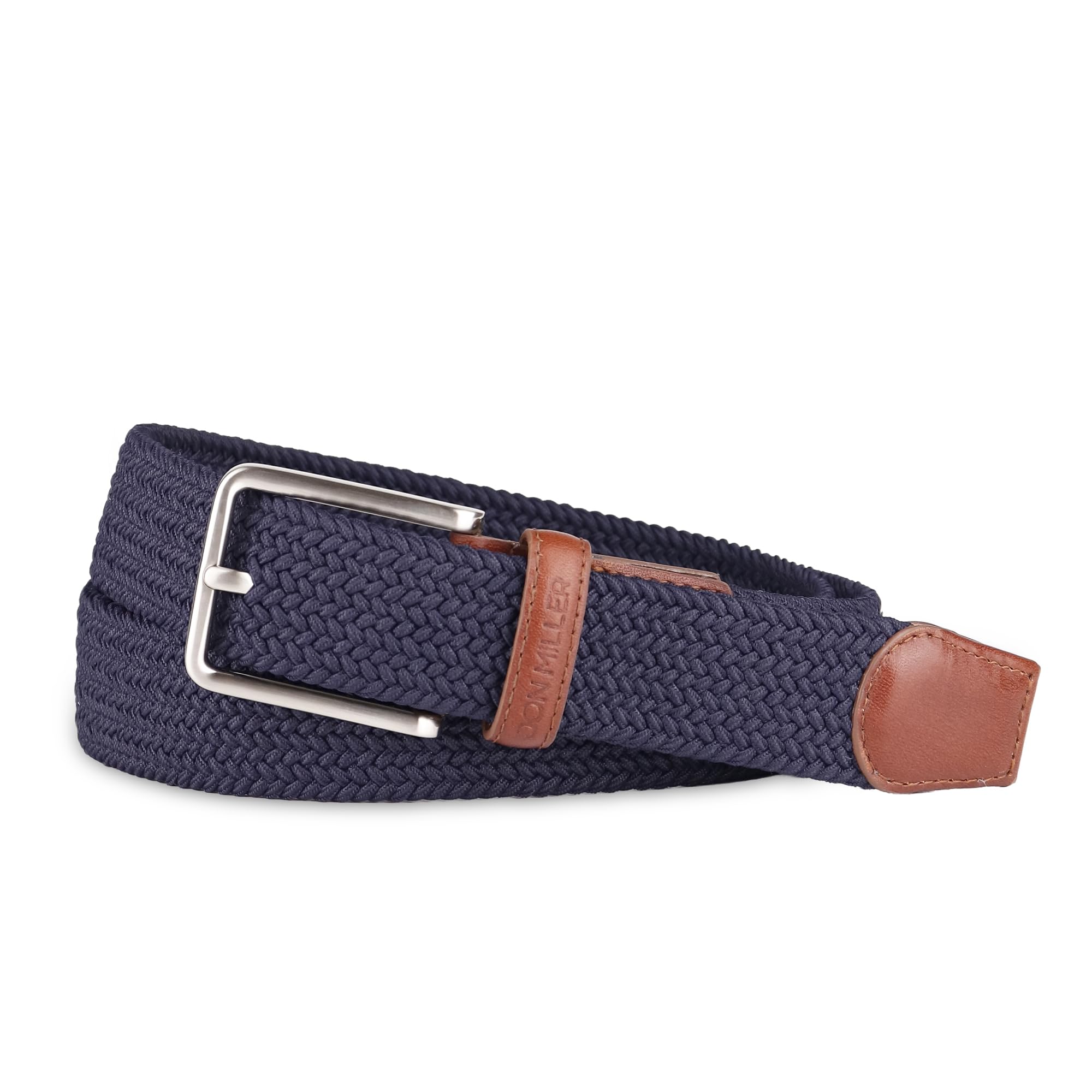 don miller Men's Braided Genuine Casual Leather Belt | Navy & Beige Braided Leather Belt for Men |Woven Belts for Men-picture-36