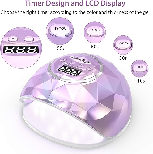 Miniatura 18 de Easkep Lámpara de uñas LED UV – Secador de uñas de 86 W, luz UV para uñas, protección de ojos, lámpara UV para uñas de gel, esmalte de uñas de gel