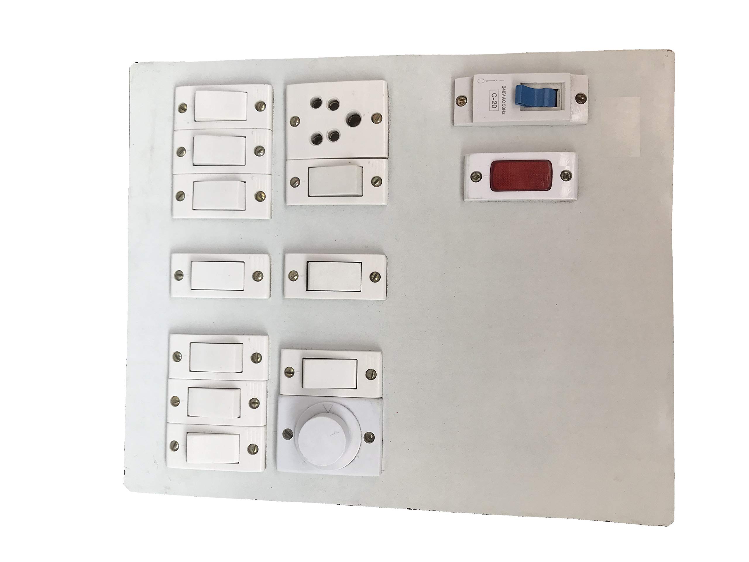 Electric Wooden Switch Board (10 Switches,1 Sockets,1 Indicator,1 Regulator & 1 MCB)-picture-32