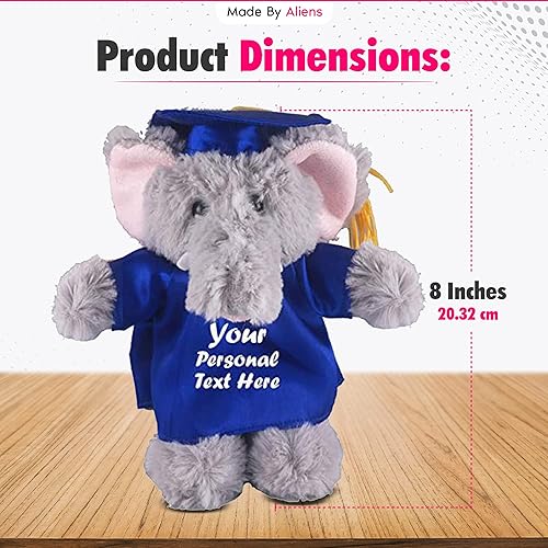 Miniatura 5 de Hecho por Aliens juguetes de peluche de peluche de 8.0in, regalo para día de graduación, texto personalizado, nombre o logotipo de tu escuela en el
