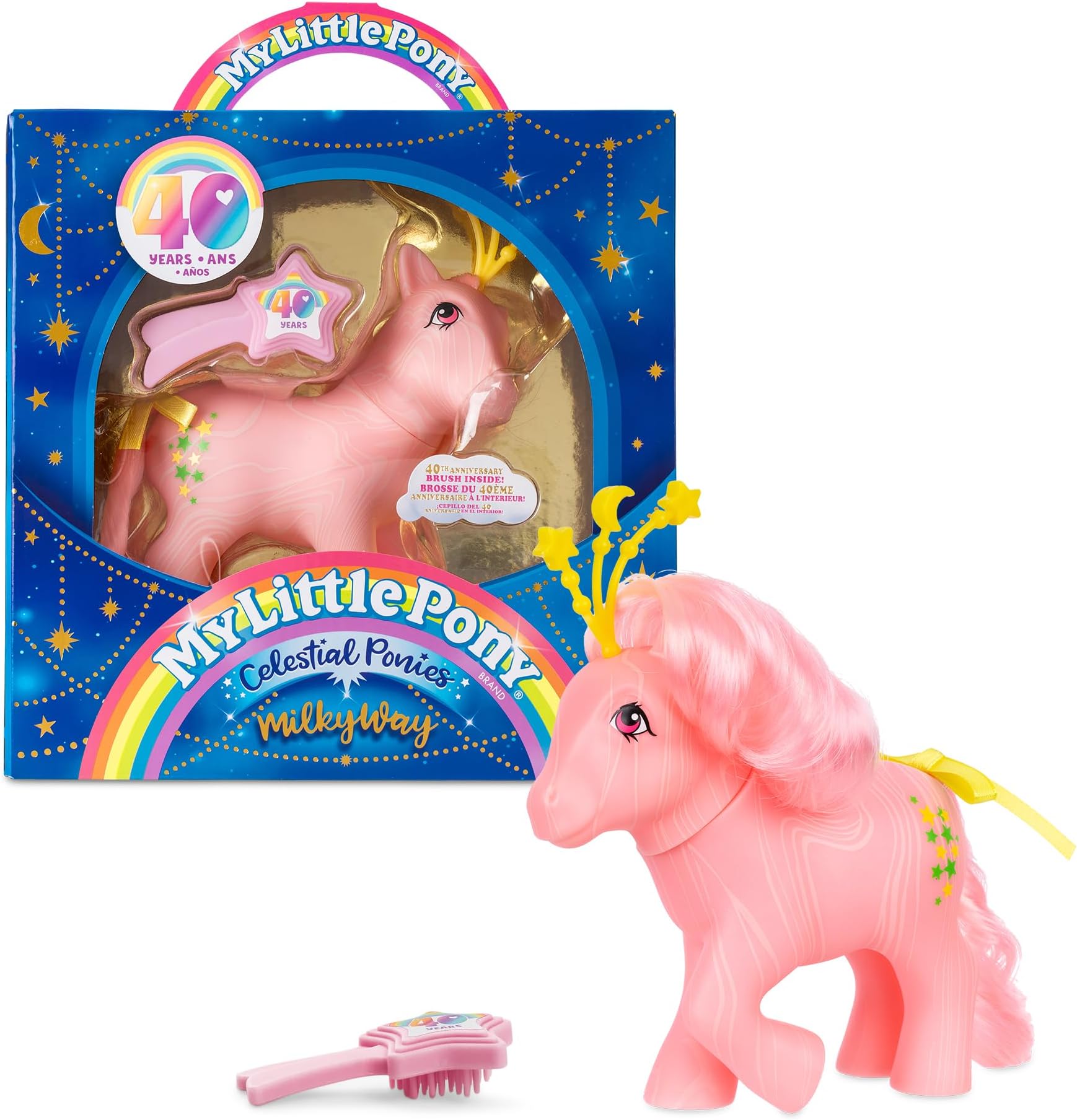 Basic Fun My Little Pony | Milky Way | Celestial Ponies | Retro Horse Gifts for Girls and Boys, Collectable Vintage Horse Toys for Kids, Unicorn Toys for Boys and Girls Ages 3 35344