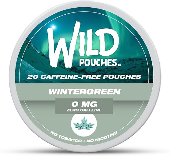 Single 0mg 20 x Wintergreen Nicotine Free Pouches No Caffeine | Caffeine Free No Nic Pouches | Quit Smoking Aid | Available as Single and 5 Packs | Multiple Strengths and Flavors