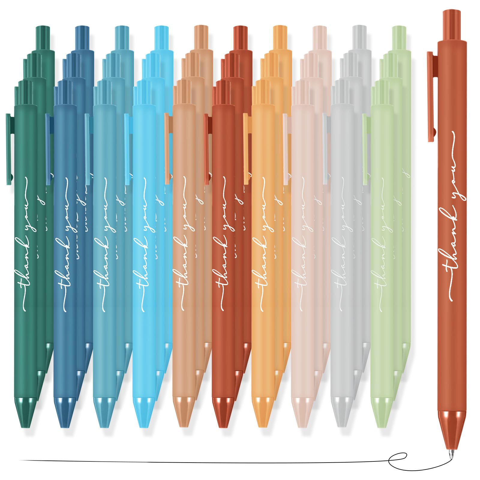 Dispowreath 30pcs Thank You Pens Bulk Cute Multicolor Ballpoint Pen for Server Employee Appreciation Gifts for Wedding Guest Teacher Coworker Office