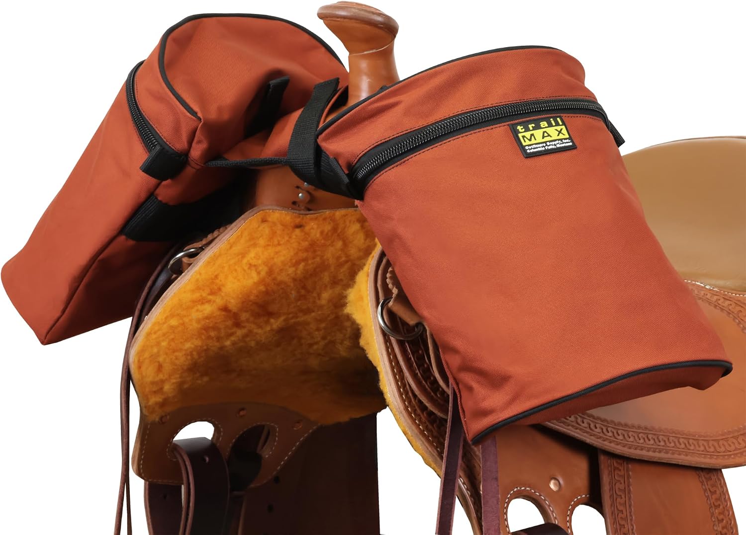 TrailMax Horse Horn Bags for Trail Riding – Medium & Large Western Saddle Horn Bags for Horses & Mules, Insulated Trail Gear with Secure Fit & Grab-and-Go Liners