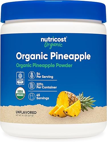Nutricost Polvo de piña orgánico (8 onzas) – Orgánico certificado por USDA, jugo de piña en polvo, sin gluten