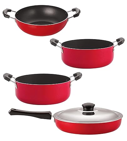 Nirlon nonstick Aluminium Utensils Set of 4 Pieces for Kitchen (FP12_KD11_CS20_CS24)