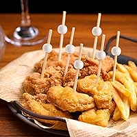 Vista 3 de 200 Piezas Palillos de Cóctel, Palillos de Dientes de 4.7 Pulgadas para Aperitivos, Palillos de Cóctel de Bambú Brochetas para Bebidas, Postres