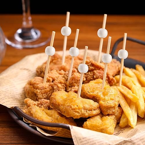 Miniatura 3 de 200 Piezas Palillos de Cóctel, Palillos de Dientes de 4.7 Pulgadas para Aperitivos, Palillos de Cóctel de Bambú Brochetas para Bebidas, Postres,