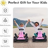 Vista 8 de OLAKIDS Pedal Go Kart para niños, 4 ruedas en coche de juguete, corredor de pie interior al aire libre para niño niña con asiento de cubo ajustable