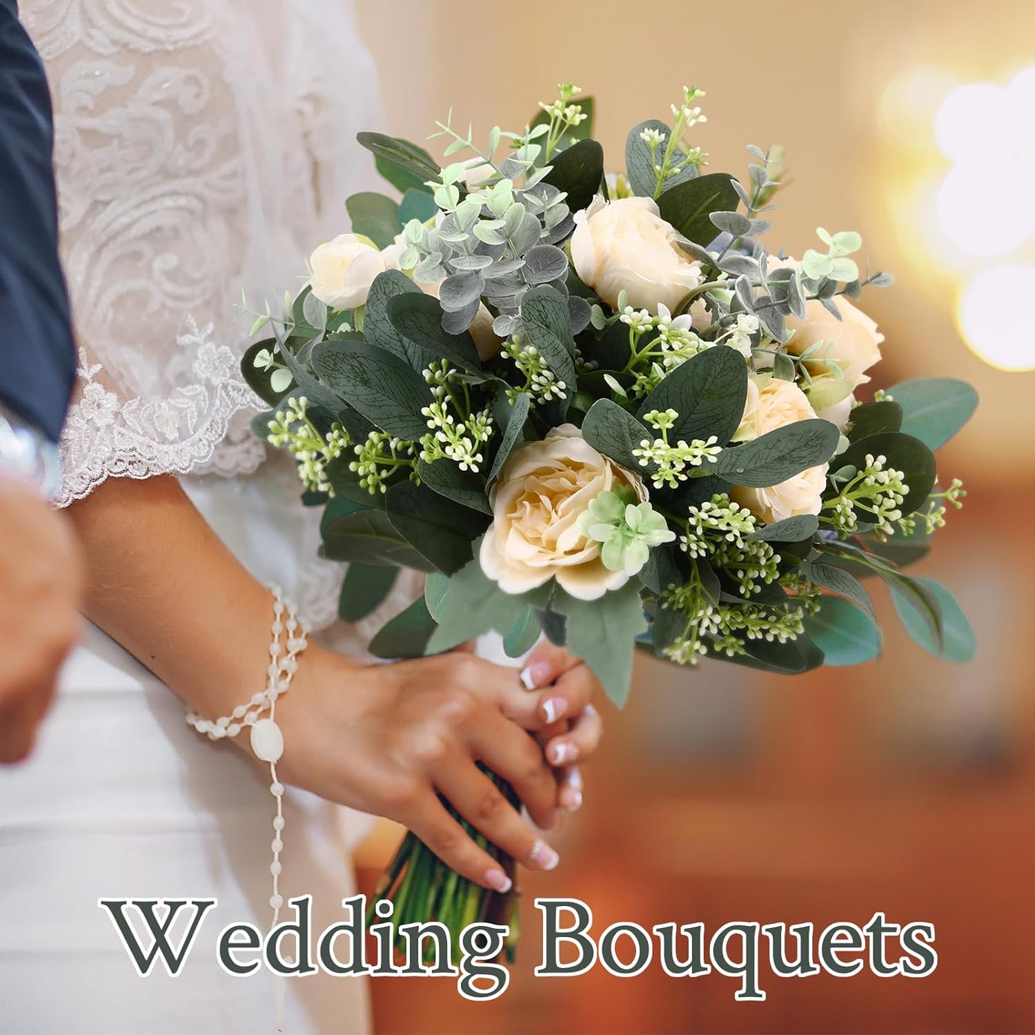 Janinka Mixed Eucalyptus Leaves Stems Bulk with White Seeds Artificial Silver Dollar Leaves Sprays Faux Oval for Wreath Garland Floral Bouquets Arrangement Wedding Greenery Decoration(120) - Image 6