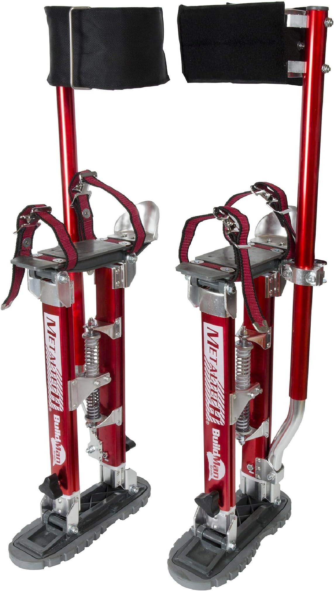 I-BMDS2440 BuildMan Grade 24-in. to 40-in. Drywall Stilts 2-Pack, Anodized Aluminum Stilts for Adults, Drywall Tools for Home Improvement, Paint Stilts with Anti-Fatigue Comfort Straps