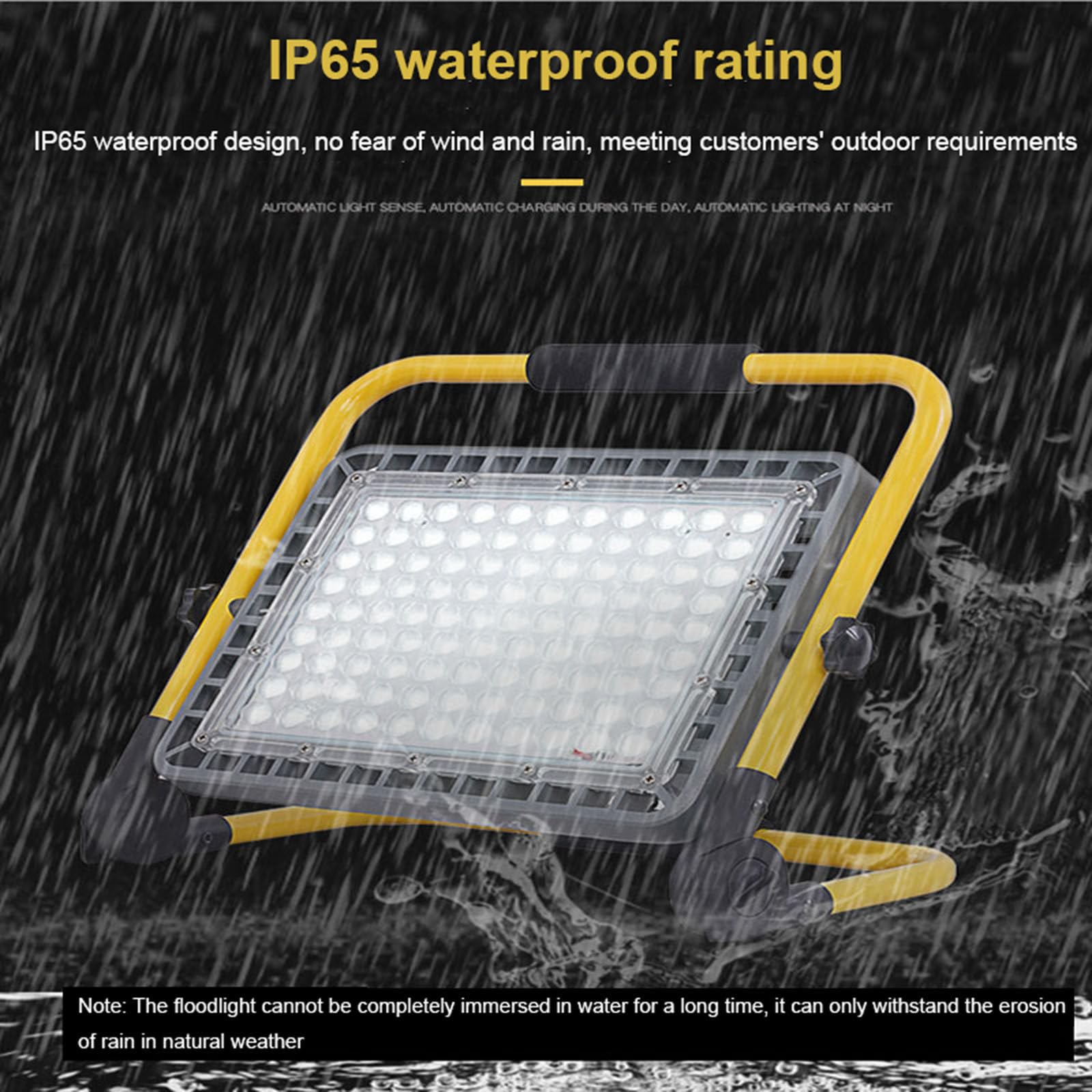 300W LED Robocza Lampa, IP65 Wodoodporna LED Flood Reflektor z Trójkątnym Regulowanym Uchwytem, ​​Przenośna Lampa Robocza do Warsztatu Naprawy Samochodów