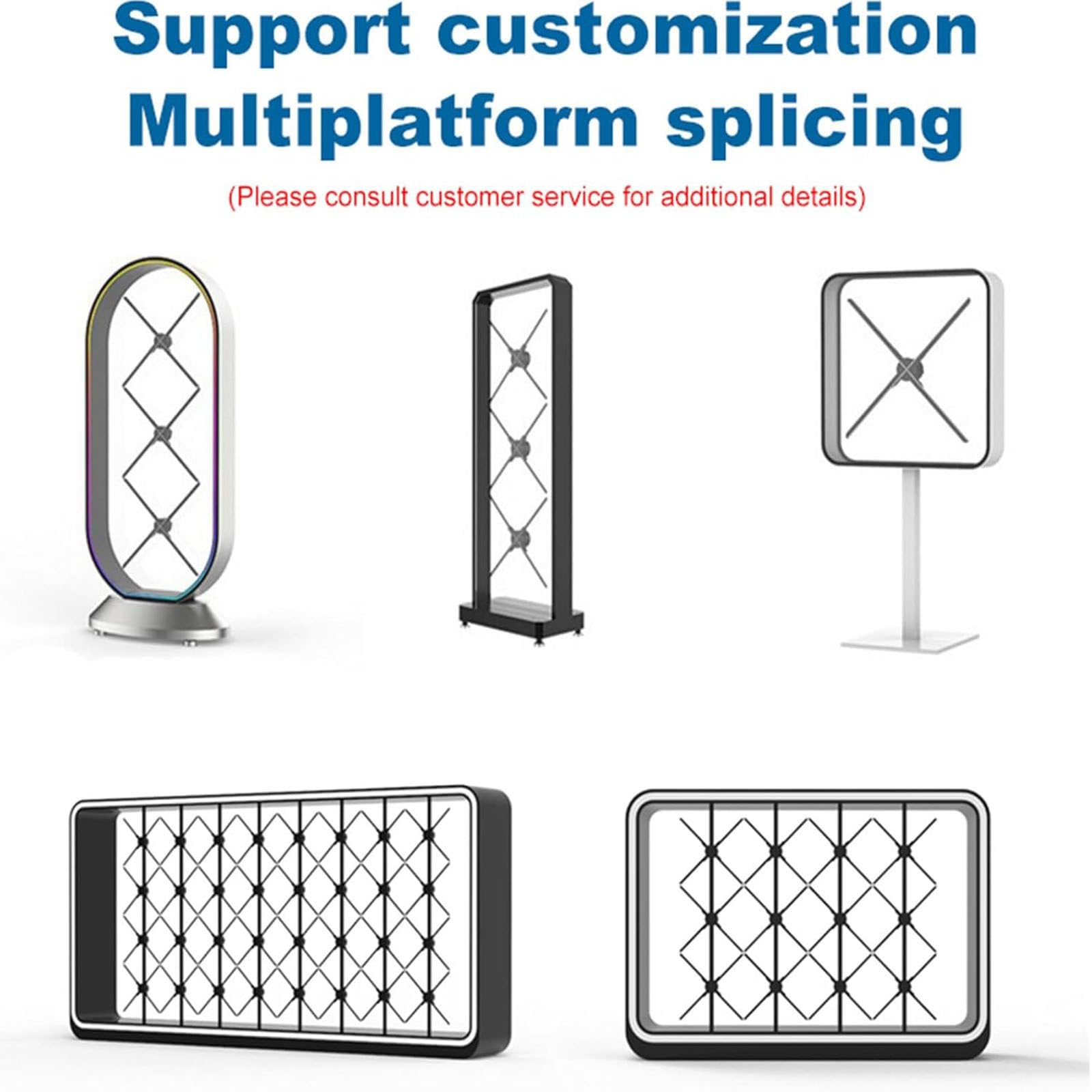 3D-Hologramm-Projektorventilator mit APP-Steuerung, LED-Drehdisplay für interaktive Werbung – auffällige 3D-Visuelle für Geschäfte und Bars, 62 cm