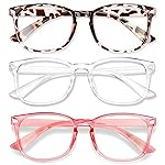 WINTOO Blue Light Glasses for Woman Men | 99% Blue Light Blocking Glasses for Computer Gaming TV Phone Screen Square Frame | Anti Eyestrain & UV Glare Protection - 3 Pair