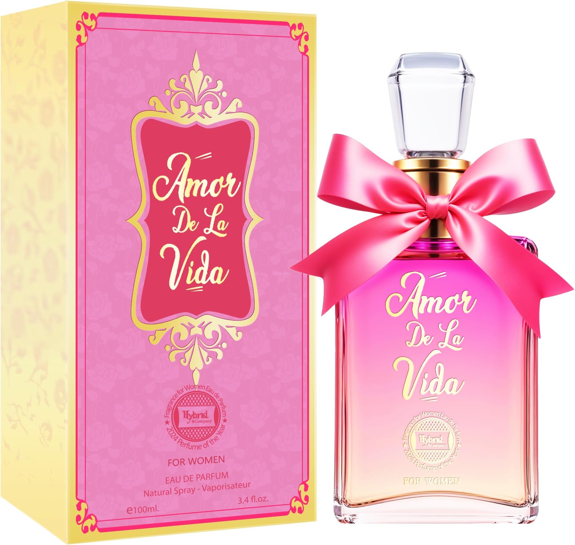 Hybrid & Company Women Amor De La Vida Eau De Parfum Natural Spray Vaporisateur 3.4 Fl Oz