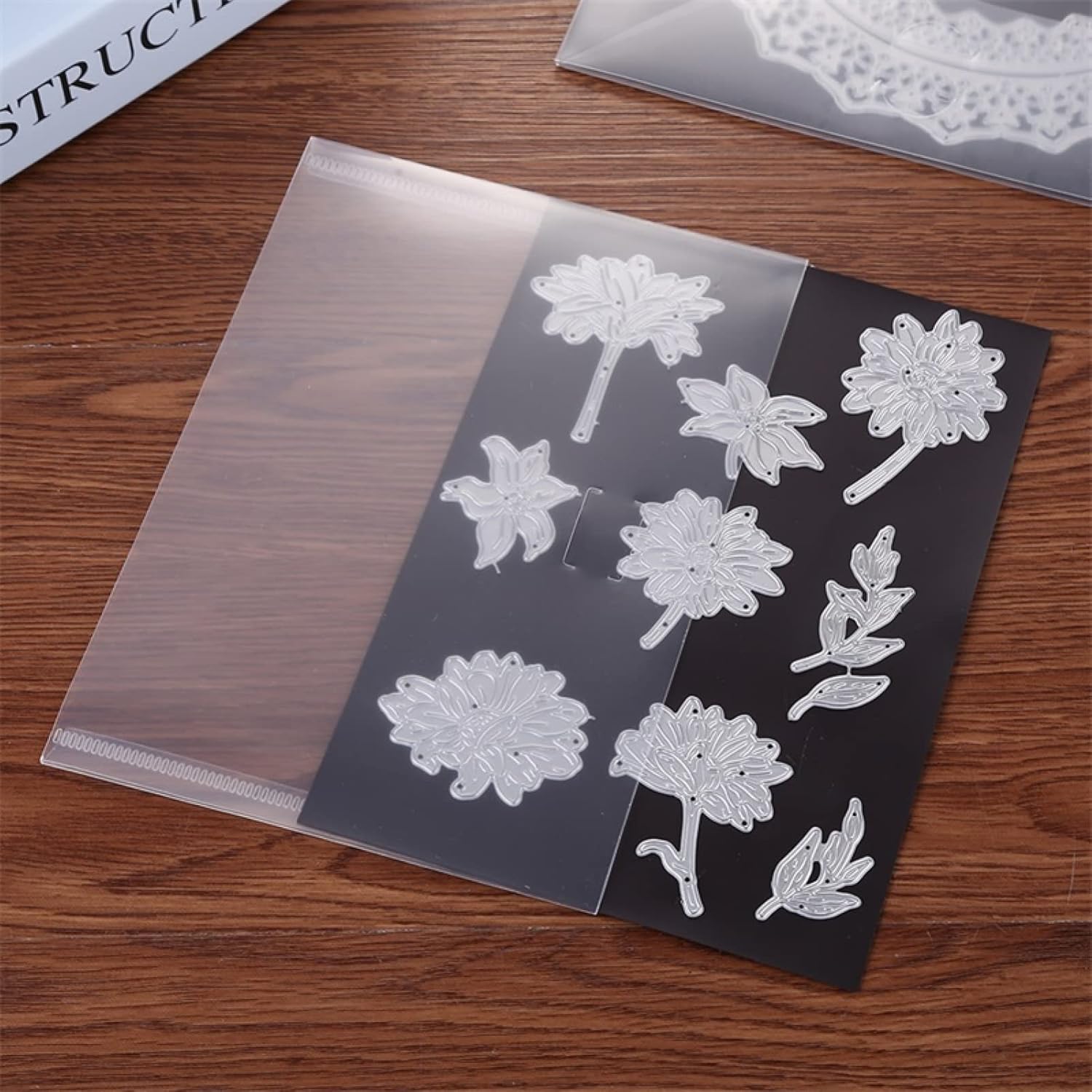 Stamp & Die Storage Clear Plastic Pockets Envelope with Magnetic Rubber Sheets Set Resealable for Cutting Dies Stencil Album Stamp Crafts DIY Scrapbooking Paper Card Die-cuts Storage