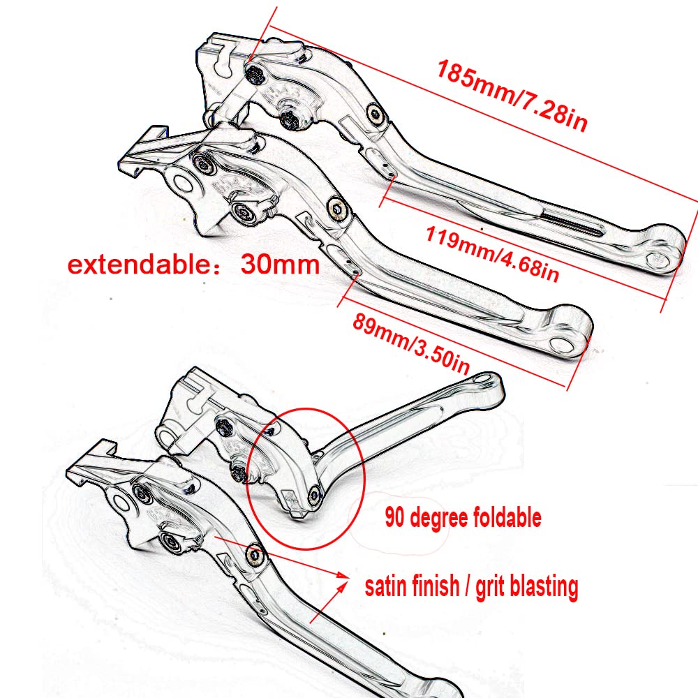 Leviers de frein d'embrayage pliables et extensibles pour YZF R3 R25 2013-2022, MT-03 MT-25 MT03 MT25 2015-2022
