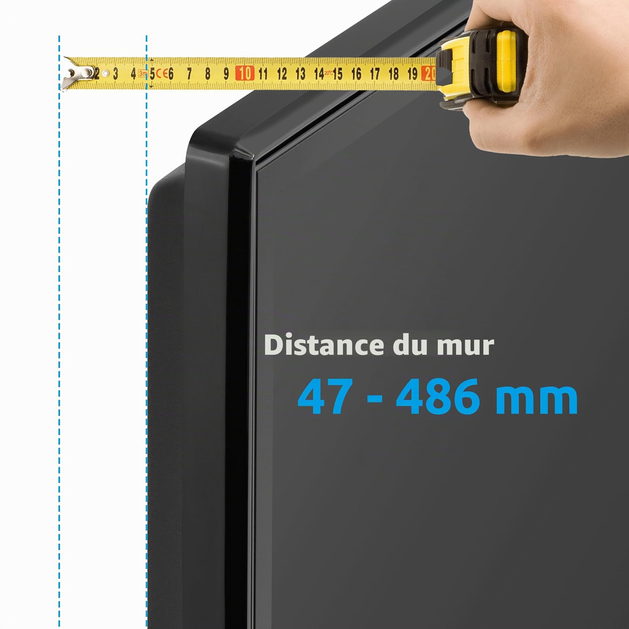 TechniSat TECHNIMOUNT FLEX - support mural flexible pour téléviseur à écran plat (charge de 45kg, inclinaison de l'écran, passage des câbles intégré, mesure VESA, niveau à bulle, pivotant, extensible)
