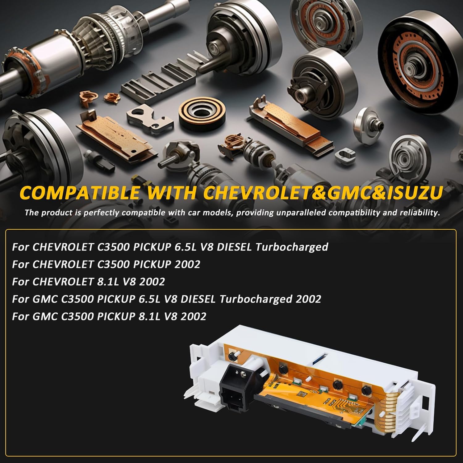 599-007 A/C Heater Climate Control Switch Panel for 1996 1997 1998 1999 2000 for Chevy GMC C1500-C3500 K1500-K3500 A/C Control Panel Replace# 16231175 16238885 16240105