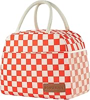Vista 42 de Bolsa de Almuerzo para Mujer/Hombre Lonchera para Mujer/Hombre (Negro+Blanco a Cuadros)
