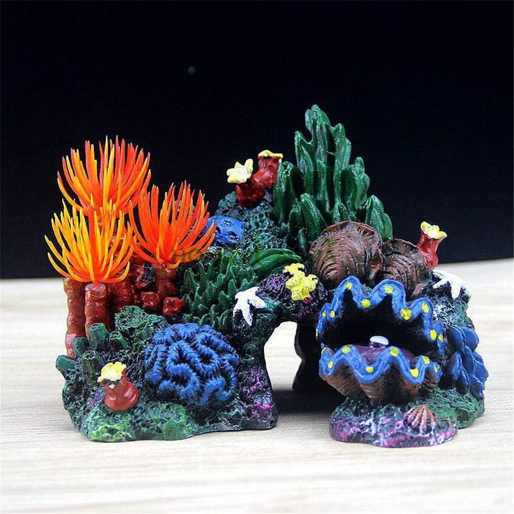 Fish Tank Landscaping Background Package Coral Conch Shell Rockery Resin Water Grass Fake Tree Aquarium Decoration Supplies